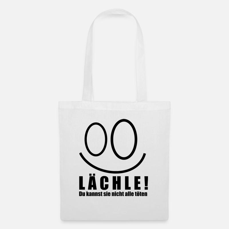 Lächle! [black] - Stoffbeutel - Weiß
