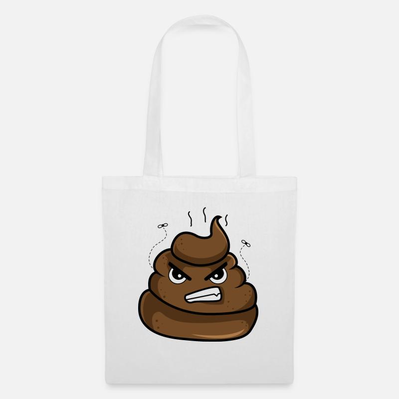 Angry Poop - Stoffbeutel - Weiß
