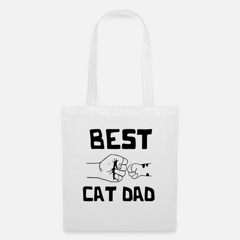 Bester Katzen Papa - Stoffbeutel - Weiß