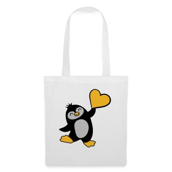Friendly penguin shows heart - Tote Bag - white - Front