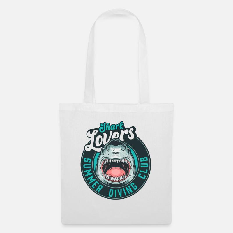 Sharklover - Mint - Stoffbeutel - Weiß
