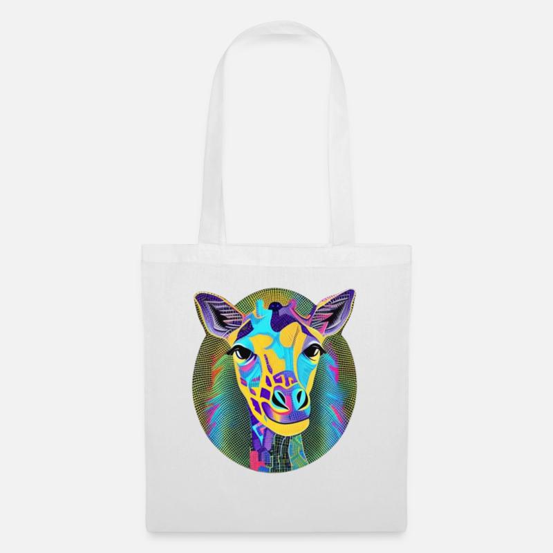 Multicolored Quantum Mosaic Giraffe 2 - Tote Bag - white