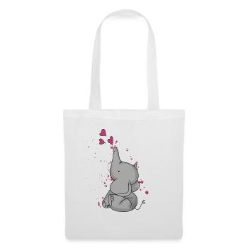 Sweet Little Elephant Of Love - Tote Bag - white - Front