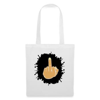 Doigt d’honneur éclaboussé - Sac en tissu - blanc - Devant