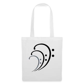 3 Clé de Musique de Fa Trois Notes de Musique Notes de Musique - Sac en tissu - blanc - Devant