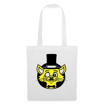 Sir Cat Gentleman Chapeau haut de forme Monocle Rich Gentleman - Sac en tissu - blanc - Devant