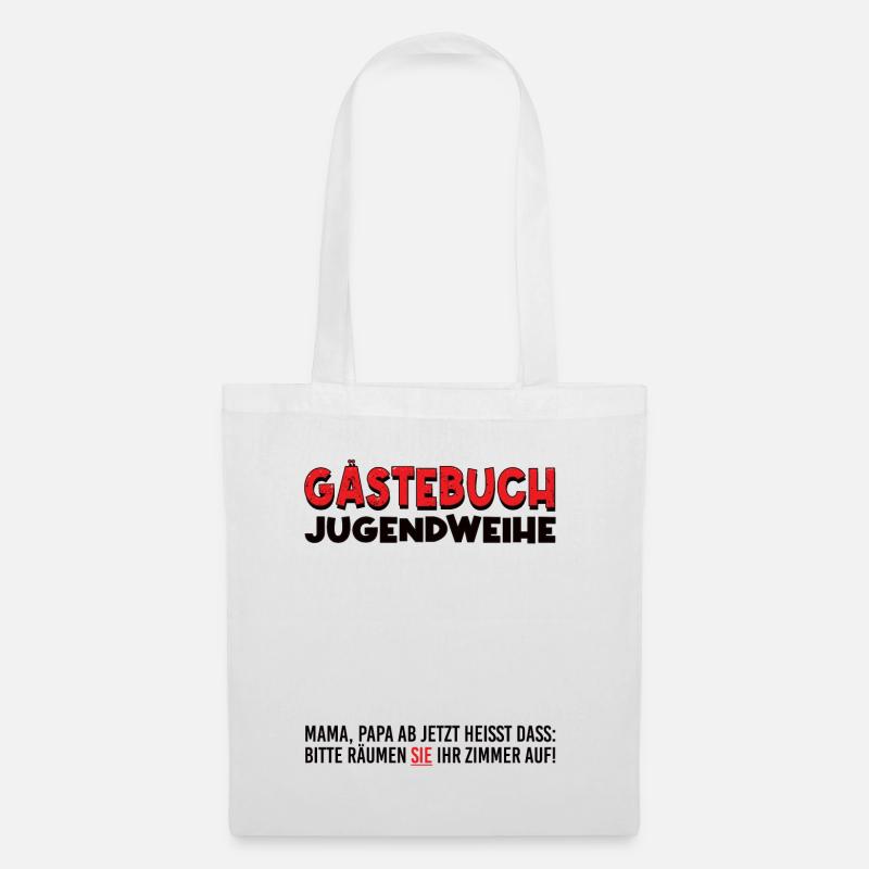Lustiges Jugendweihe Gästebuch - Stoffbeutel - Weiß