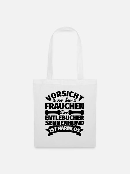 Entlebucher Sennenhund Frauchen lustig Geschenk - Stoffbeutel - Weiß