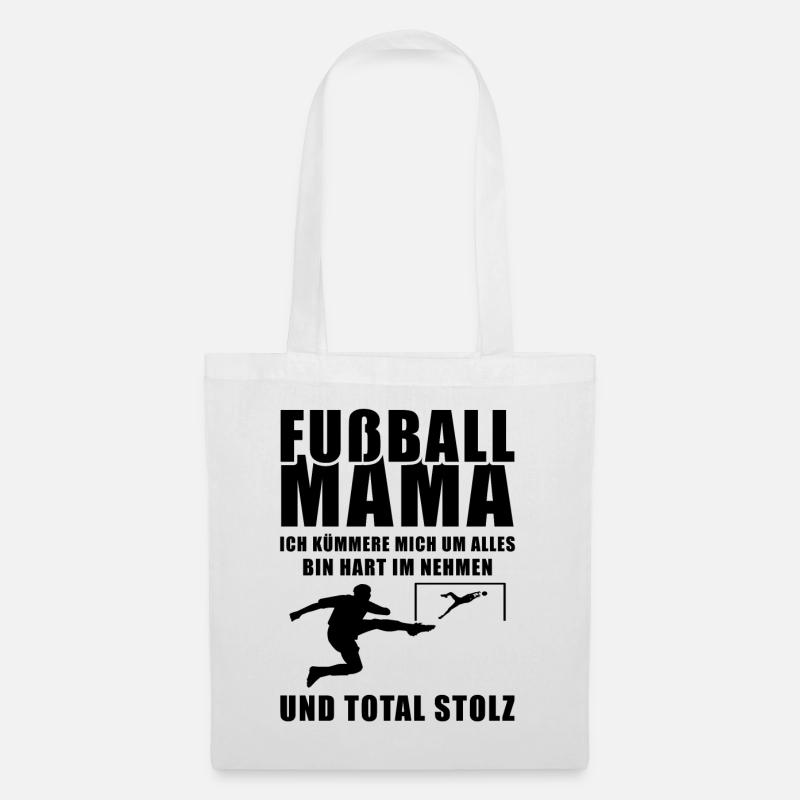 Fussball Mama Stolz Sport Geschenkidee - Stoffbeutel - Weiß