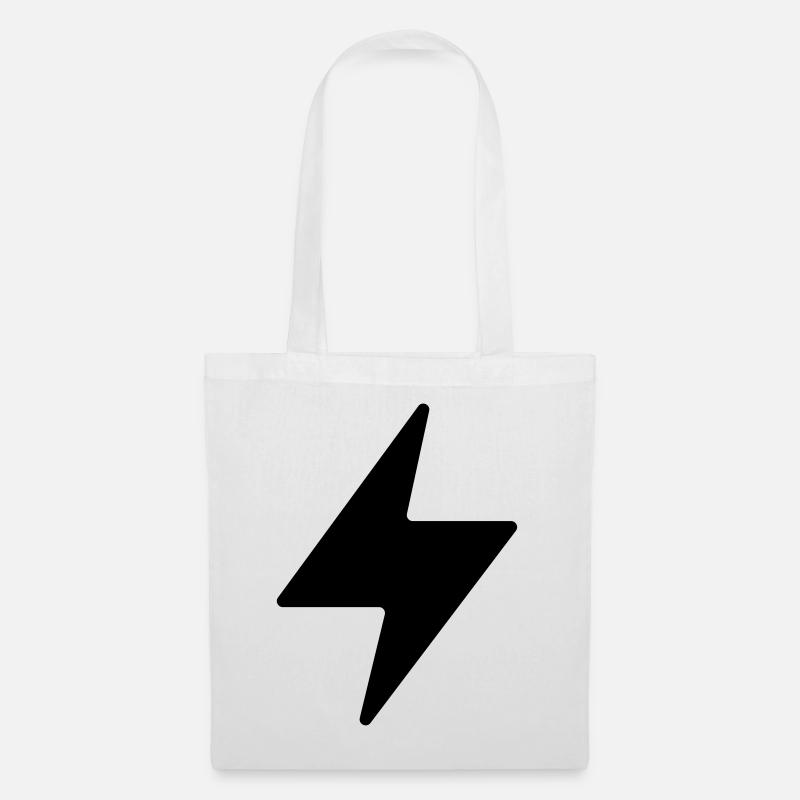 Lightning symbol - Tote Bag - white