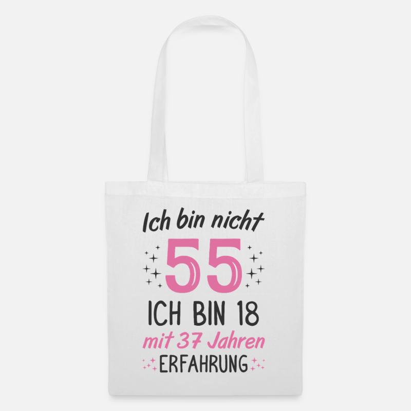 55. Geburtstag Lustig 55 Jahre Geburtstagsgeschenk - Stoffbeutel - Weiß