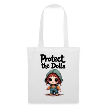 Protégez les poupées - Doux message - Sac en tissu - blanc - Devant