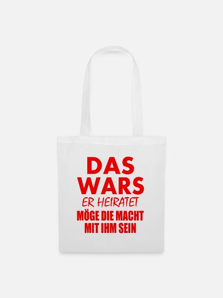 Das wars er heiratet - Stoffbeutel - Weiß