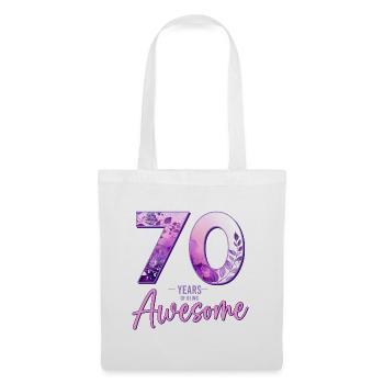 70 Jahre 70 Geburtstag Geschenk Frau - Stoffbeutel - Weiß - Vorne