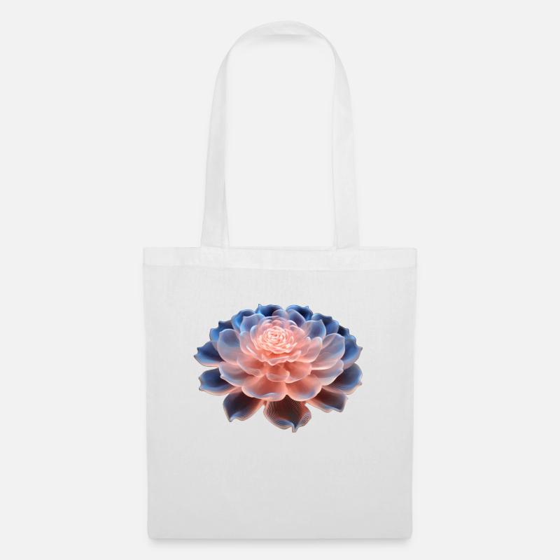 3D-Blume - Stoffbeutel - Weiß