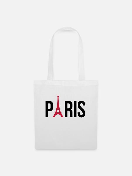 I love Paris, Paris mit Eifelturm - Stoffbeutel - Weiß