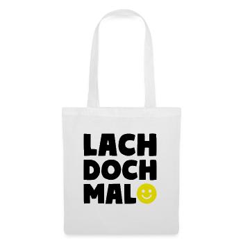 LACH DOCH MAL Smiley Motto - Stoffbeutel - Weiß - Vorne