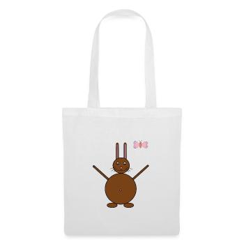 Brown Rabbit & Pink/Blue Butterfly - Tote Bag - white - Front