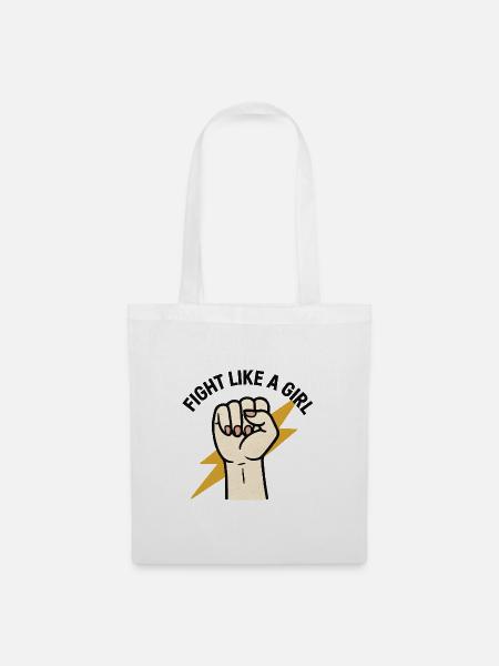 Fight Like A Girl Power Design - Stoffbeutel - Weiß