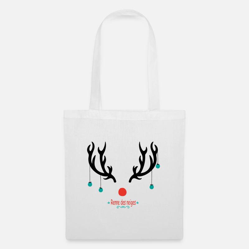 Schneerind, Weihnachtsmann, Geschenk - Stoffbeutel - Weiß
