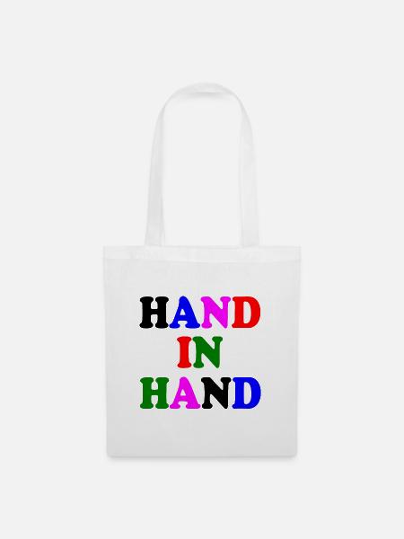 Hand in hand - Stoffbeutel - Weiß
