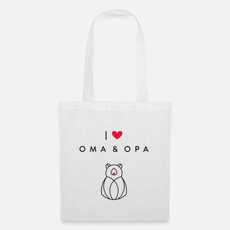 I love OMA & OPA - Stoffbeutel - Weiß