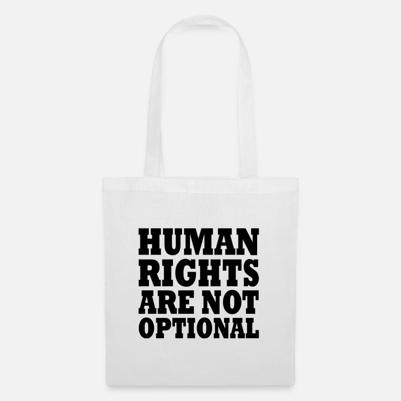 human rights are not optional - Stoffbeutel - Weiß