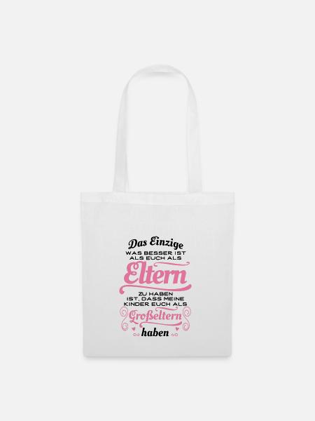 Tolle Eltern, tolle Großeltern - Geschenk - Stoffbeutel - Weiß