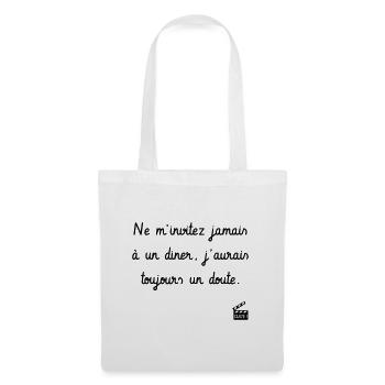 Le Dîner de cons - Réplique Culte - Humour - Sac en tissu - blanc - Devant