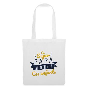 Super papa enfants cadeau - Sac en tissu - blanc - Devant