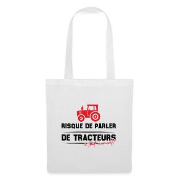 Risque de parler de tracteurs à tout moment - Sac en tissu - blanc - Devant