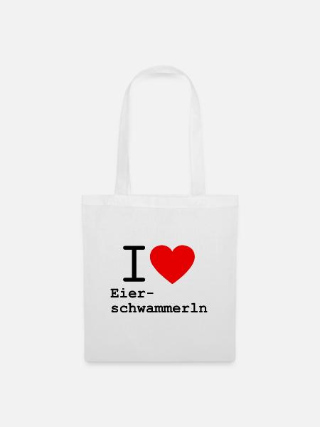 i love Eierschwammerl - Pfifferlinge - Stoffbeutel - Weiß