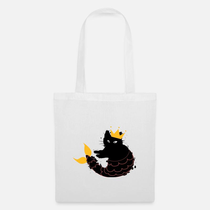 Cadeau de chat de sirène chat suricate - Sac en tissu - blanc