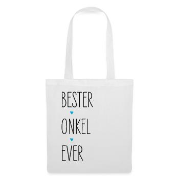 Bester Onkel Ever, Herz, Geburtstag, Familie - Stoffbeutel - Weiß - Vorne