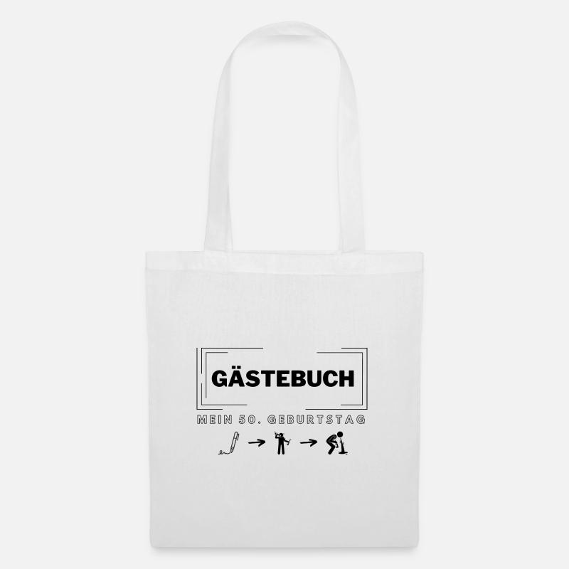 Gästebuch „Mein 50. Geburtstag“ - Stoffbeutel - Weiß