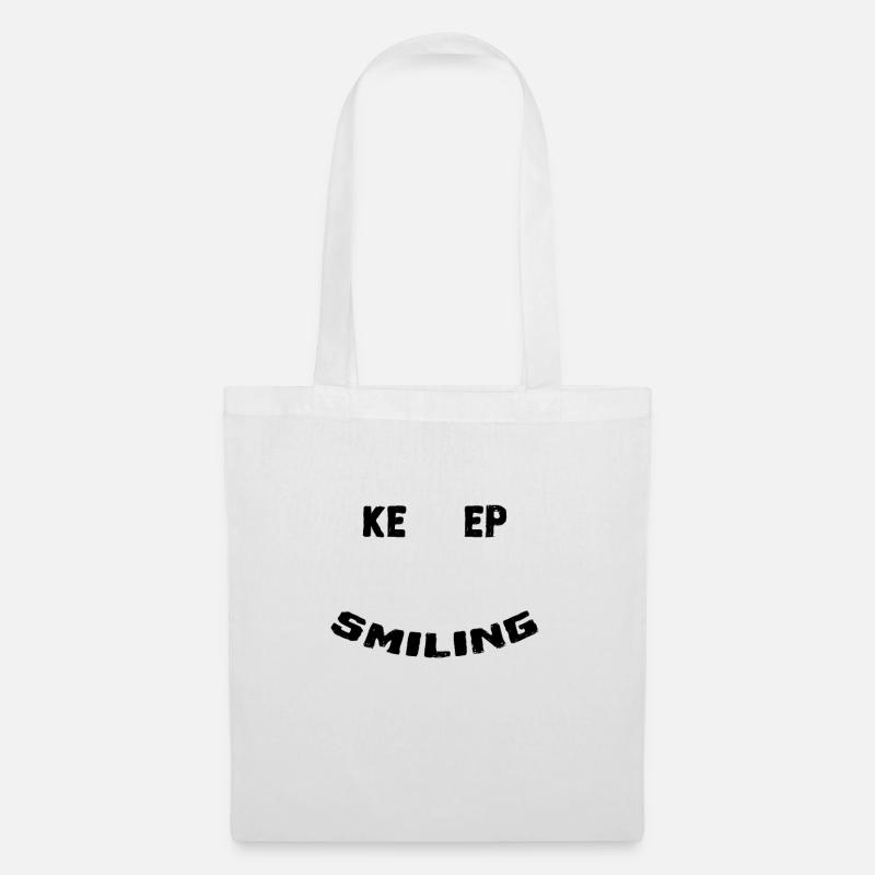 keep smiling - Stoffbeutel - Weiß