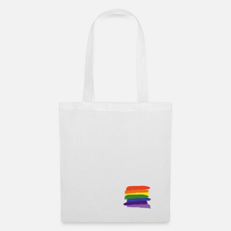 Regenbogen-Pinsel - Stoffbeutel - Weiß