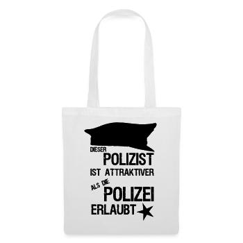 Attraktivster Polizist Polizei, Sprüche,Geschenk - Stoffbeutel - Weiß - Vorne