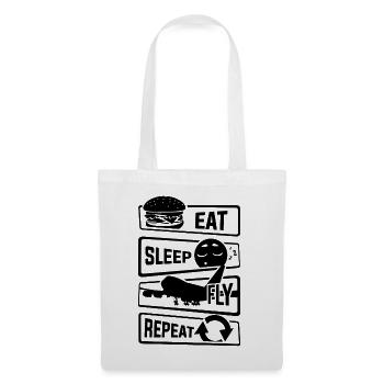 Eat Sleep Fly Repeat - Flugzeug Pilot Flieger Flug - Stoffbeutel - Weiß - Vorne
