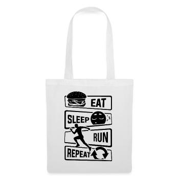 Eat Sleep Run Repeat - Laufen Läufer Fitness Sport - Stoffbeutel - Weiß - Vorne