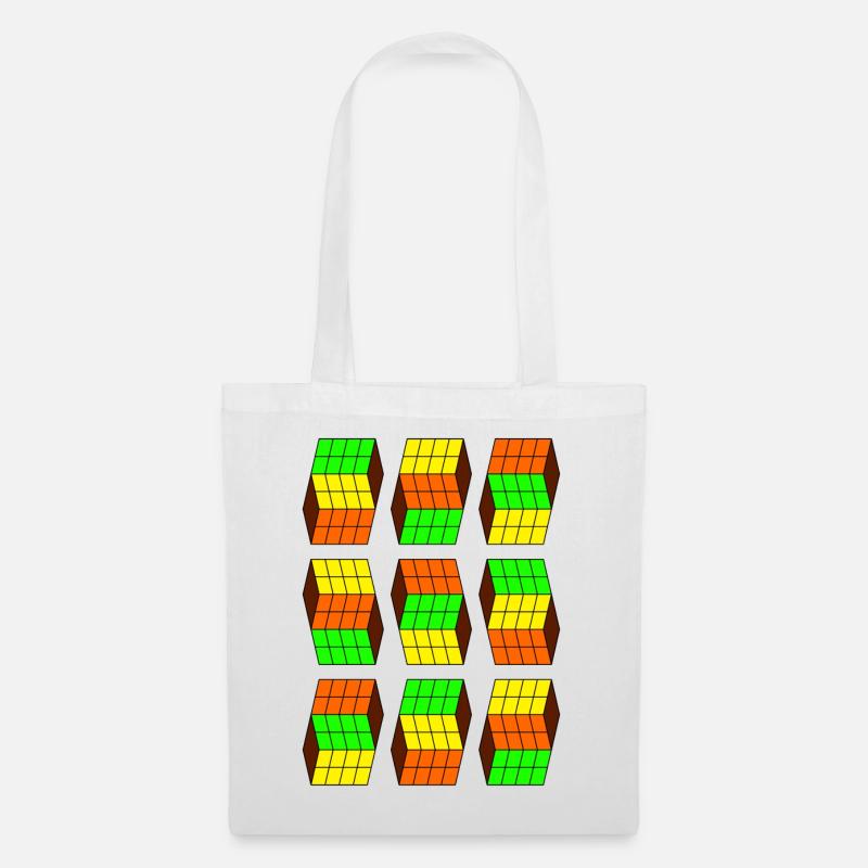 Nerd Geek Cubes Géométrie forme impossible quadrilatère - Sac en tissu - blanc