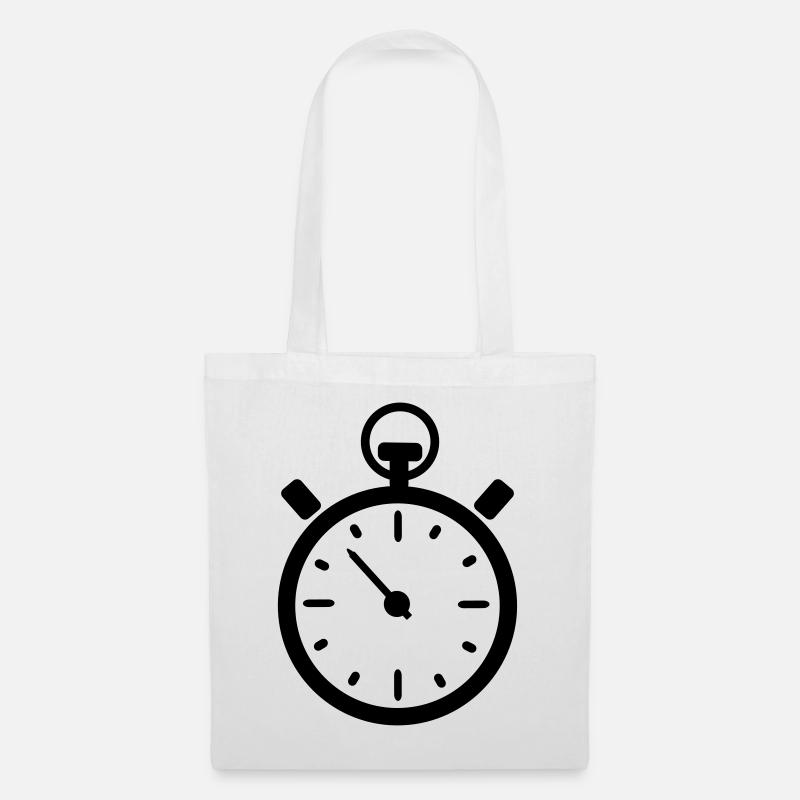 stoppuhr uhr - Stoffbeutel - Weiß