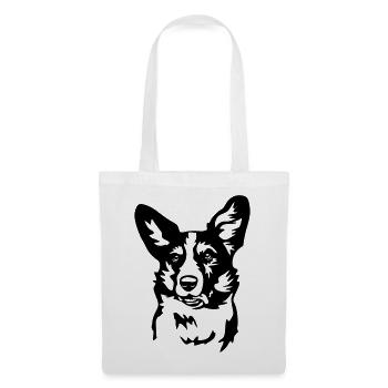 Tête de Welsh Corgi - Sac en tissu - blanc - Devant