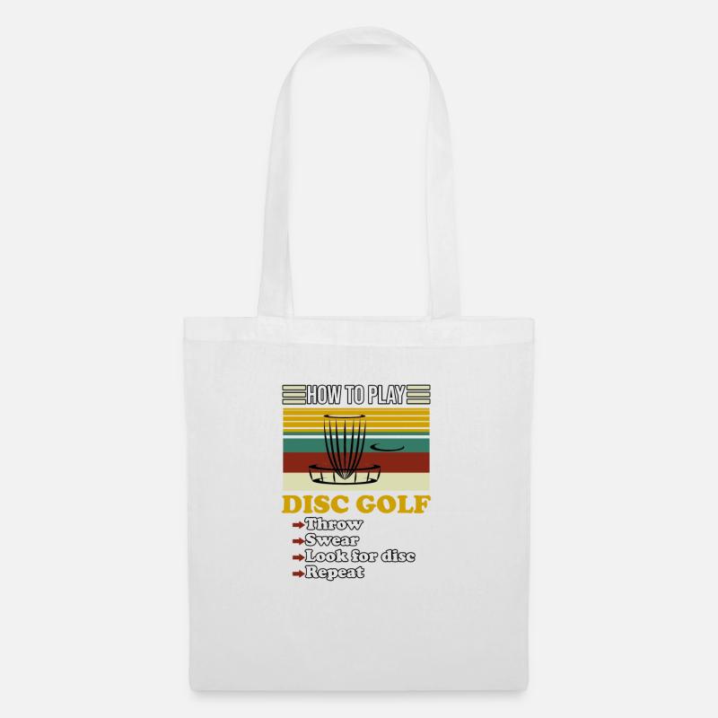 How to Play Disc Golf Retro - Tote Bag - white