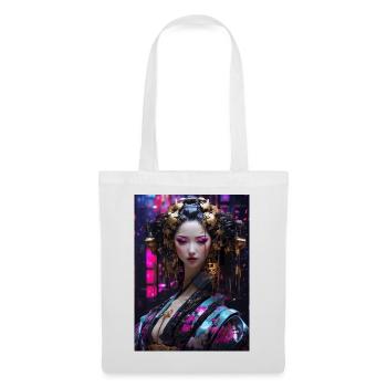 Neo-Geisha : Cyberpunk Anime Style - Sac en tissu - blanc - Devant