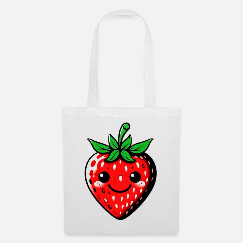 Erdbeeren Erdbeeren - Stoffbeutel - Weiß