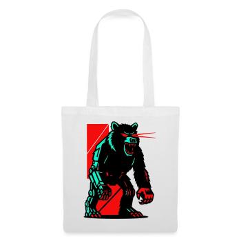 Mecha Techno Bär - Stoffbeutel - Weiß - Vorne