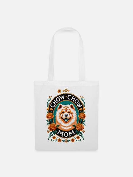 Chow Chow Mama Kreis Design - Stoffbeutel - Weiß