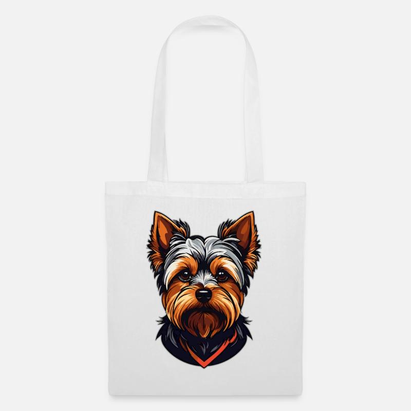 Yorkshire Terrier – Treuer kleiner Held - Stoffbeutel - Weiß