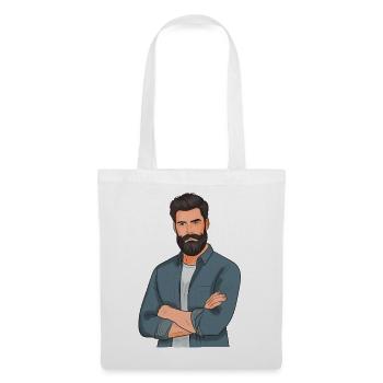 Bearded style in denim look - Tote Bag - white - Front